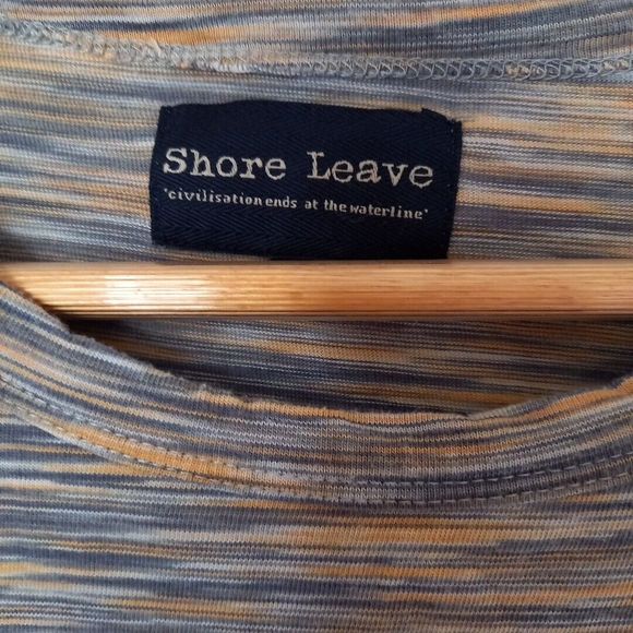 Urban Outfitter Shore Leave Men's Striped Brown Tee T Shirt L Large - Picture 3 of 7
